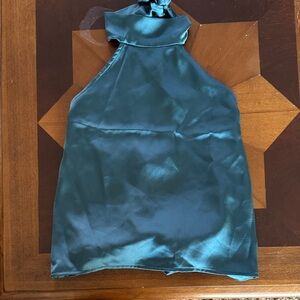 Sincerely Jules Satin Top in Deep Green